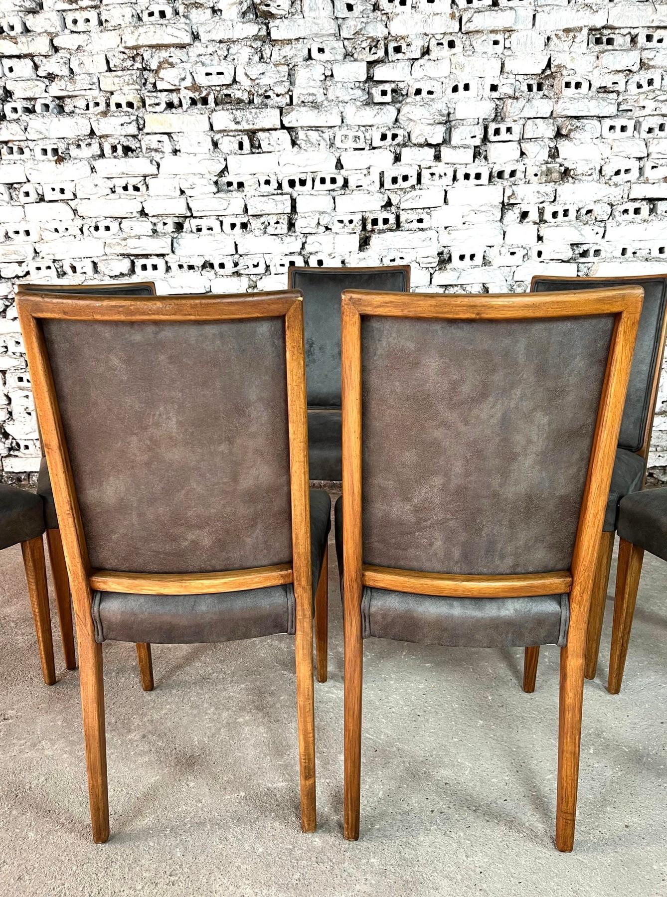 French Art Deco Dining Chairs – Set of 7 en vente 2