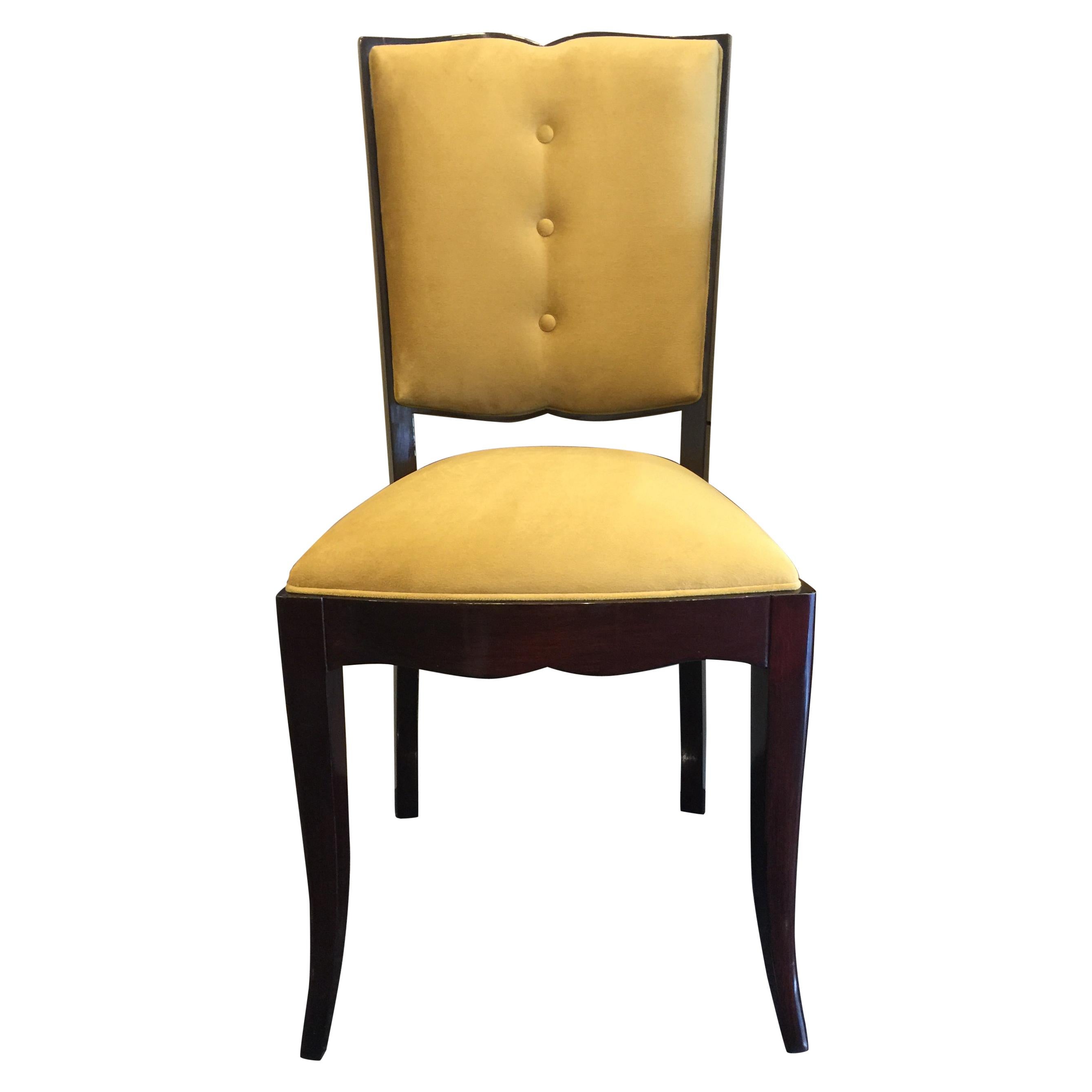French Art Deco Dining Chairs, Set of Six