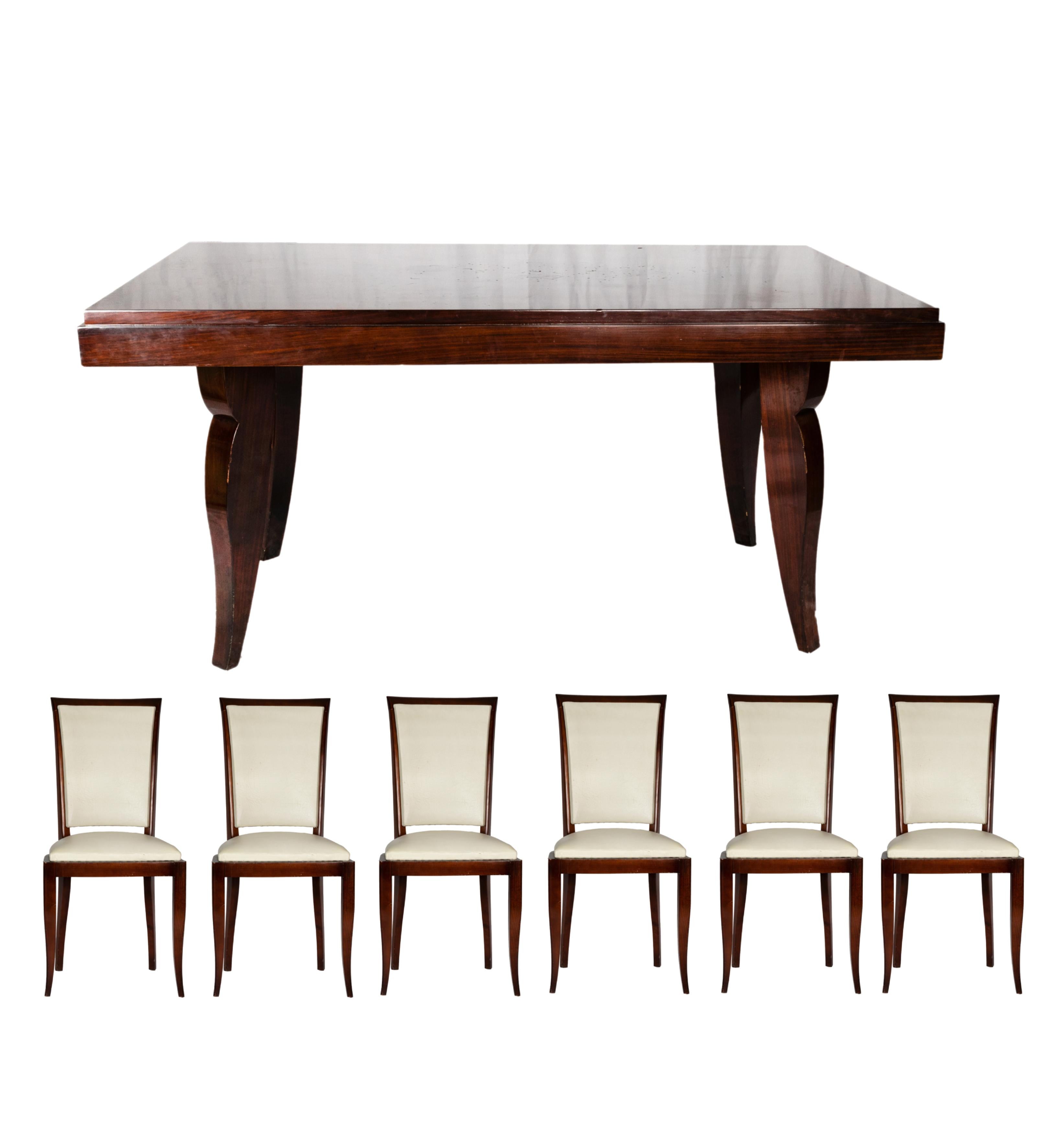 French Art Deco Dining Room Set, (20th Century)