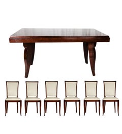 French Art Deco Dining Room Set, (20th Century)