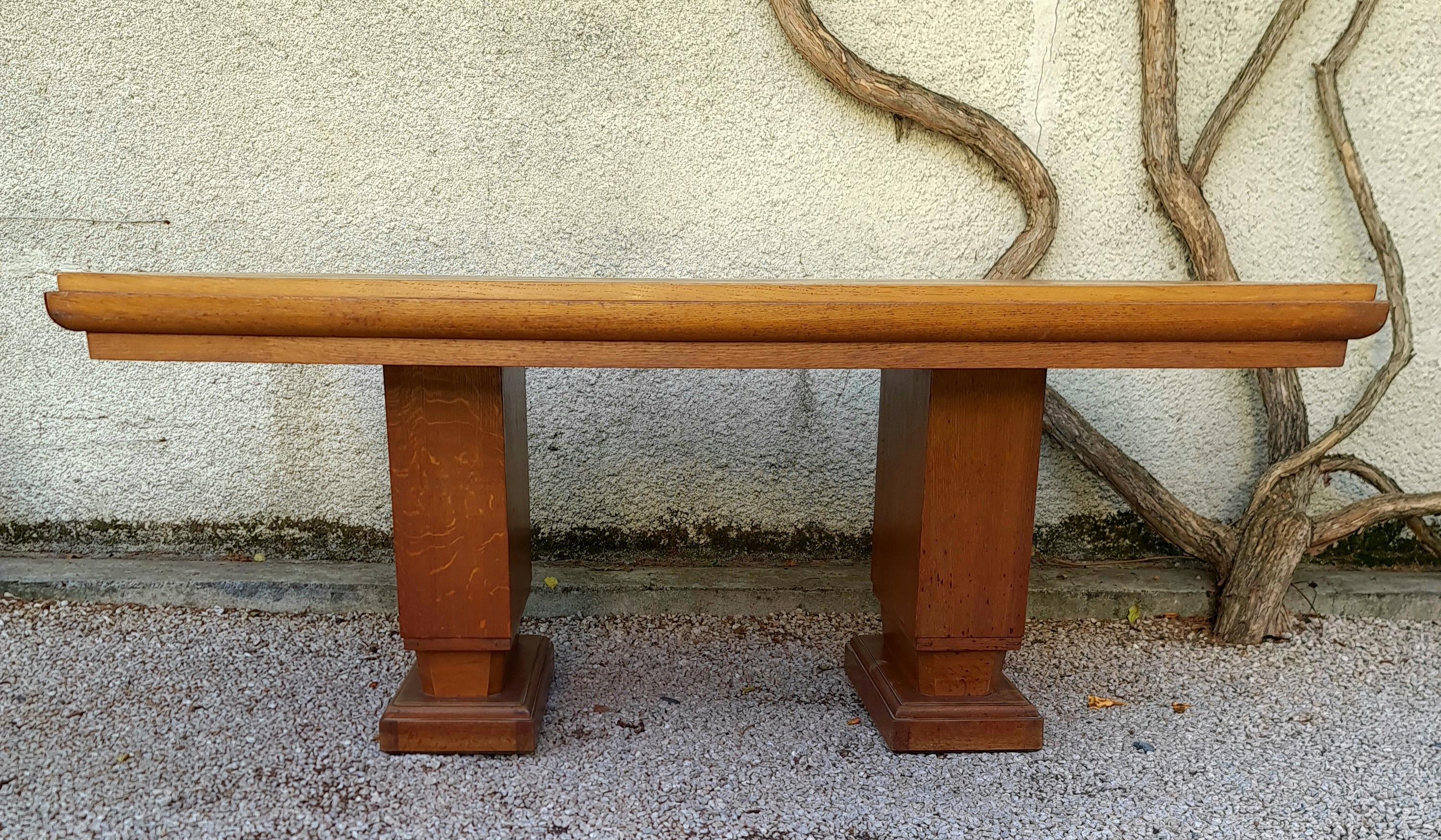 Marquetry French Art Deco Dining Room Table, circa 1940 For Sale