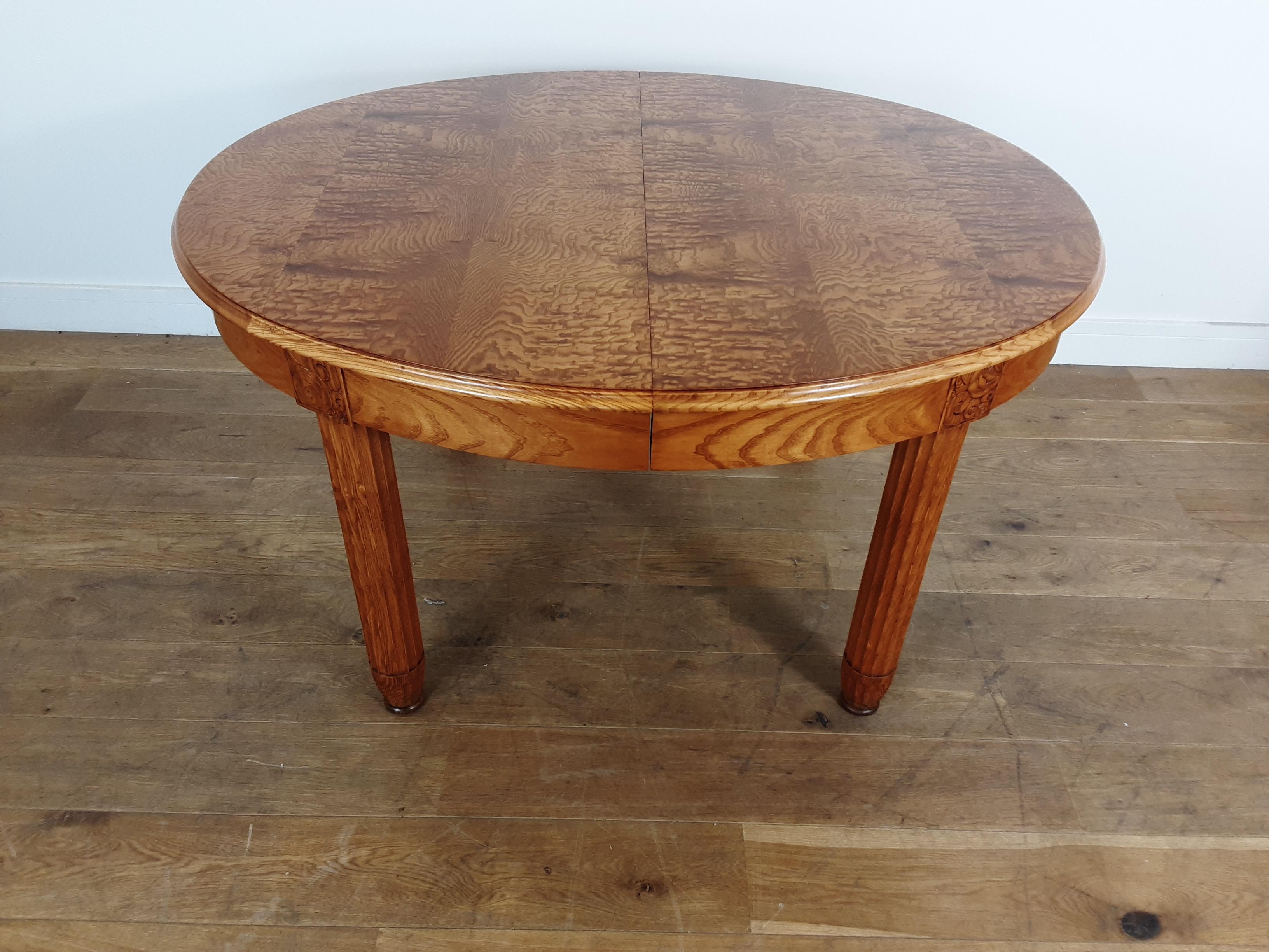 French Art Deco Dining Suite in Satinwood and Burr Elm by Léon Jallot For Sale 6