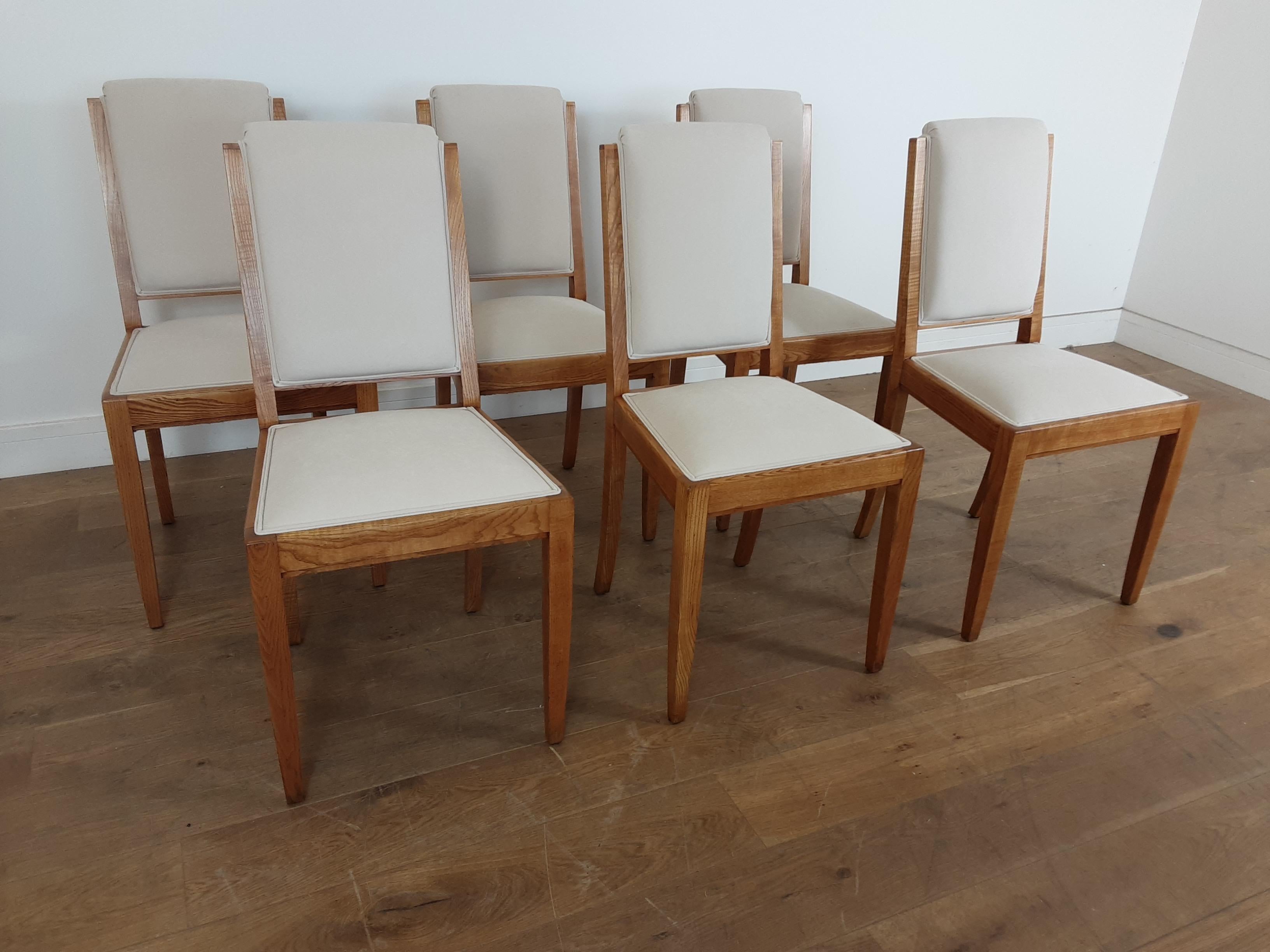 French Art Deco Dining Suite in Satinwood and Burr Elm by Léon Jallot For Sale 8