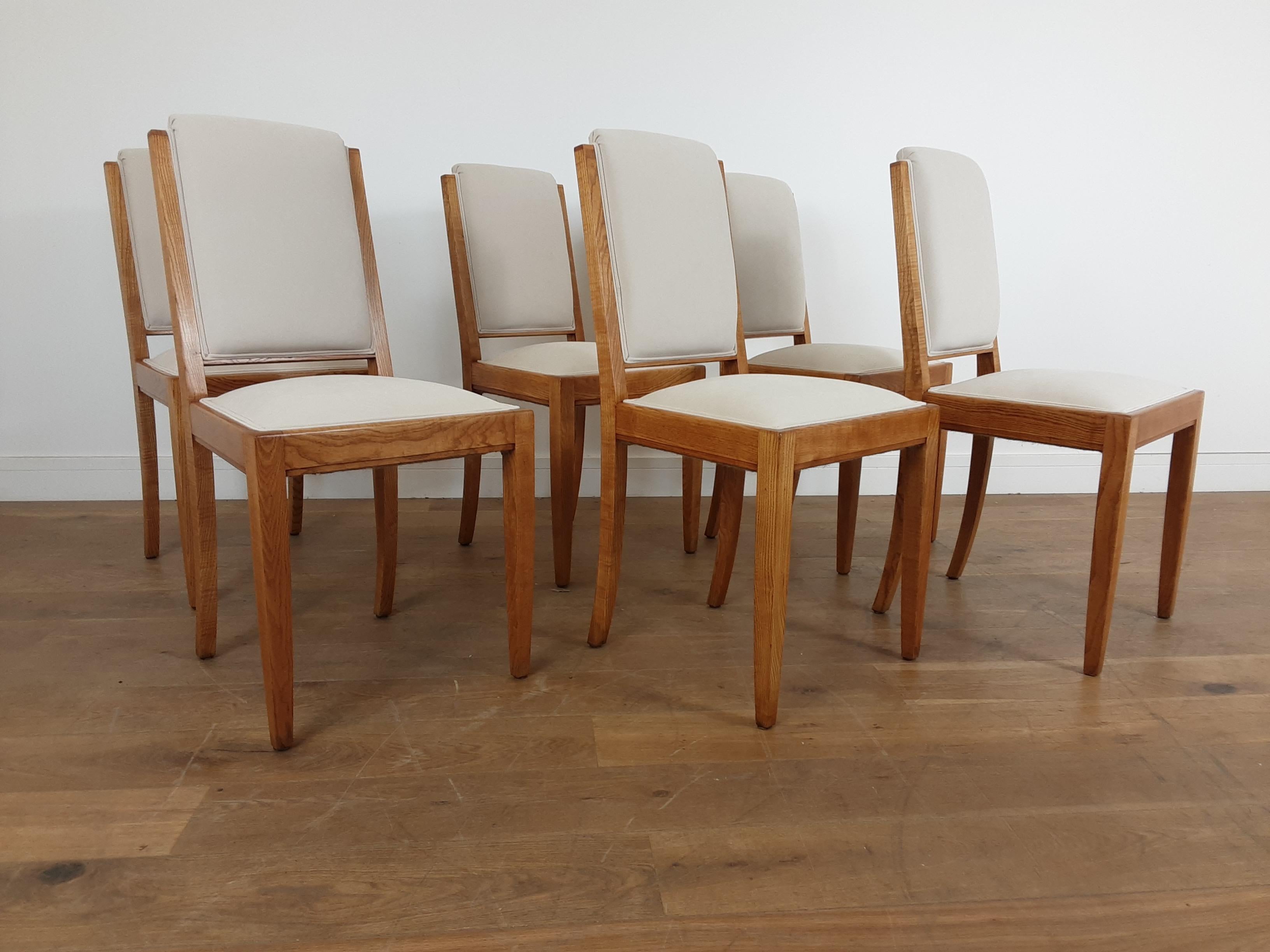 French Art Deco Dining Suite in Satinwood and Burr Elm by Léon Jallot For Sale 9