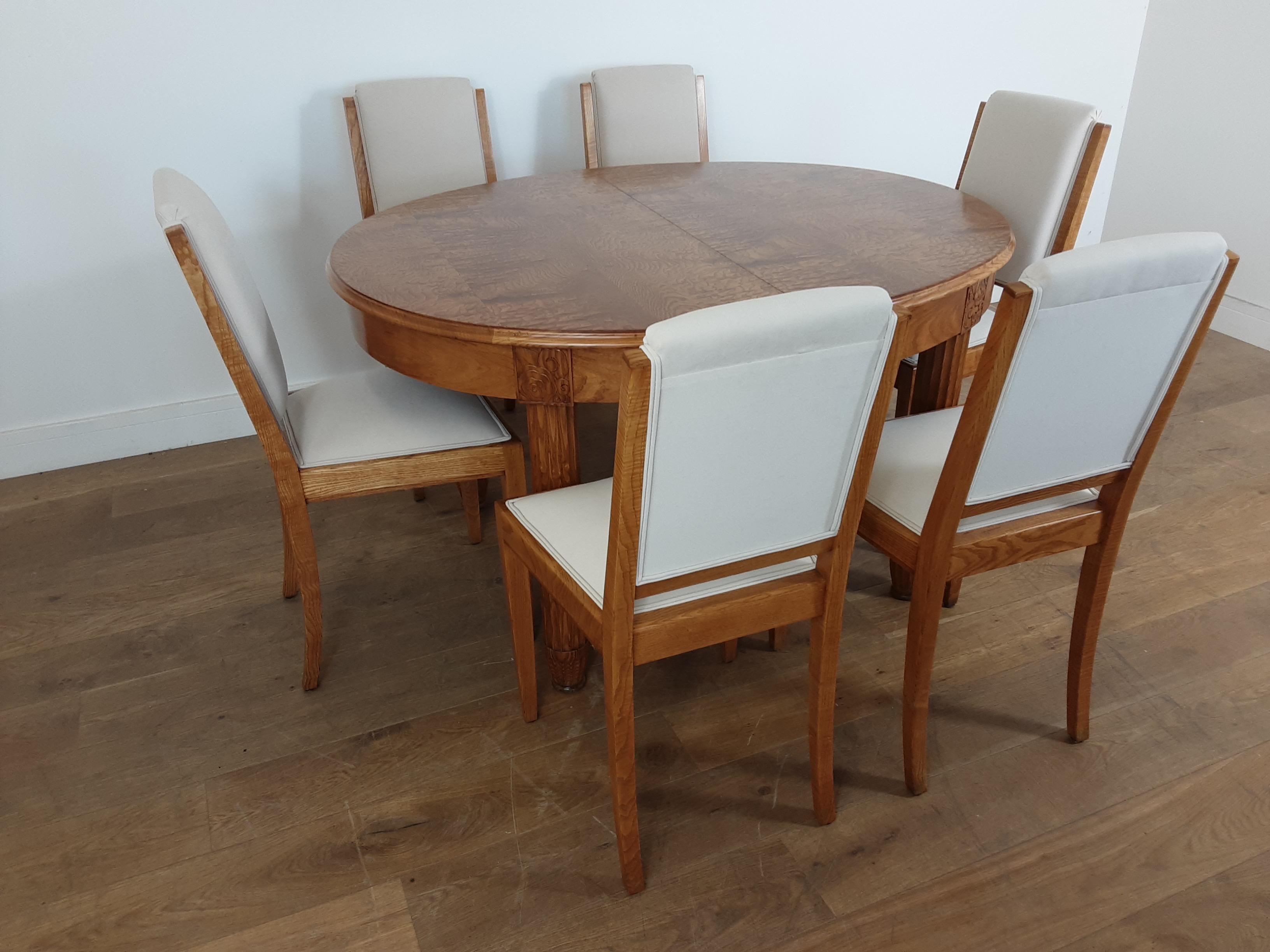 French Art Deco Dining Suite in Satinwood and Burr Elm by Léon Jallot For Sale 5