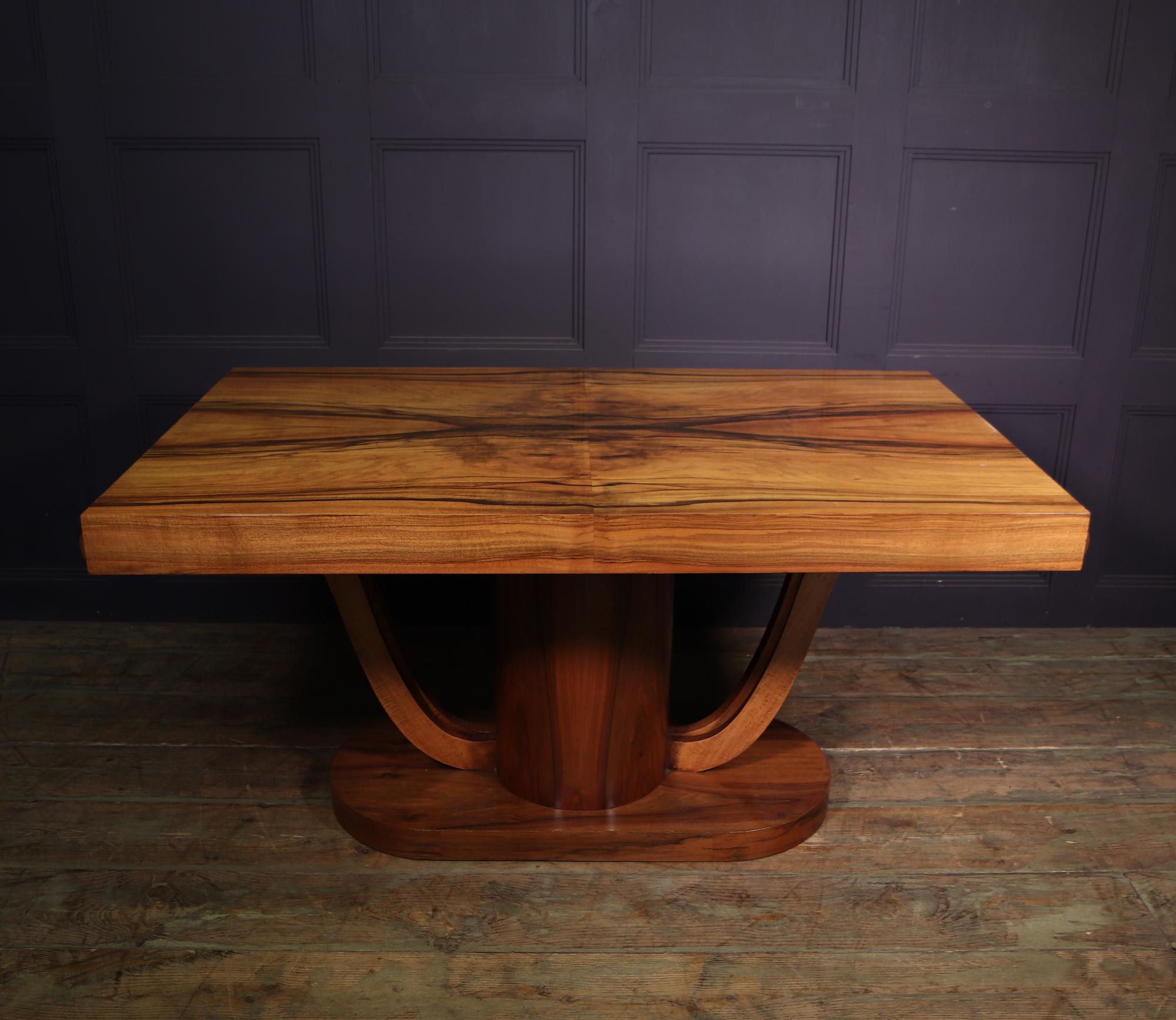 Walnut French Art Deco Dining Table, 1930