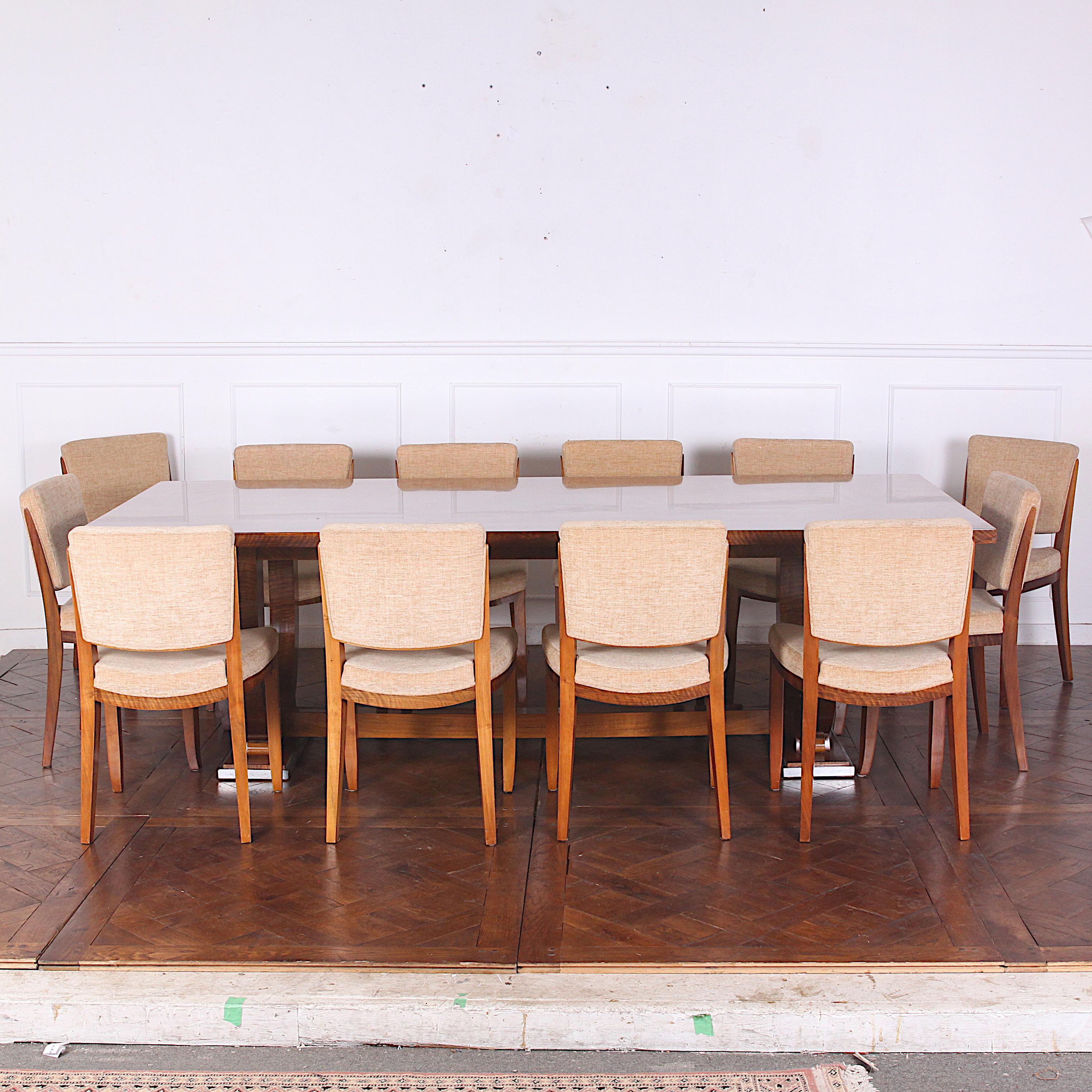 French Art Deco Dining Table by 'Jules Leleu' 5