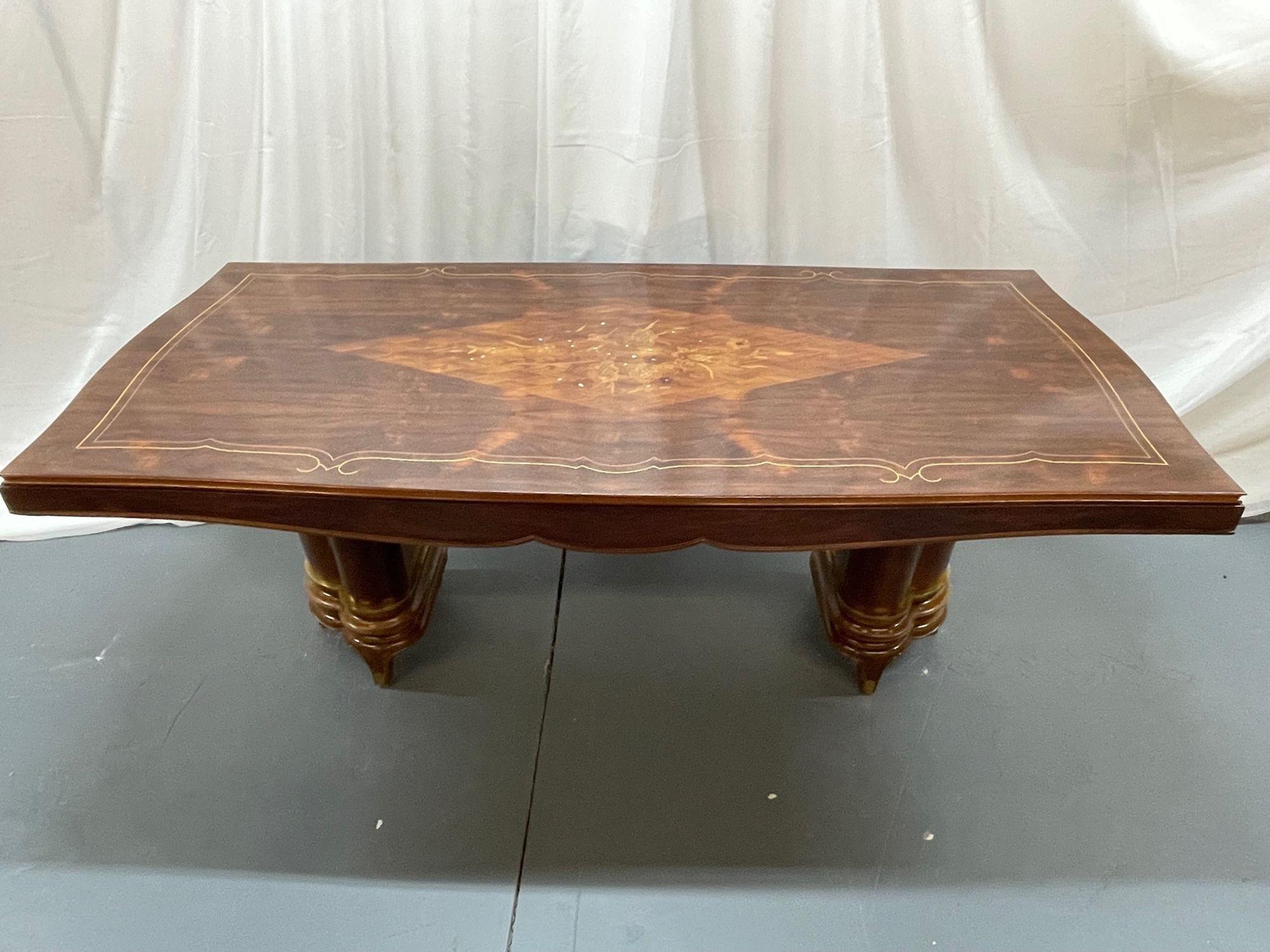 Jules Leleu, Art Deco, Dining Table, Rosewood, Abalone Inlay, France, 1935 In Good Condition For Sale In Stamford, CT