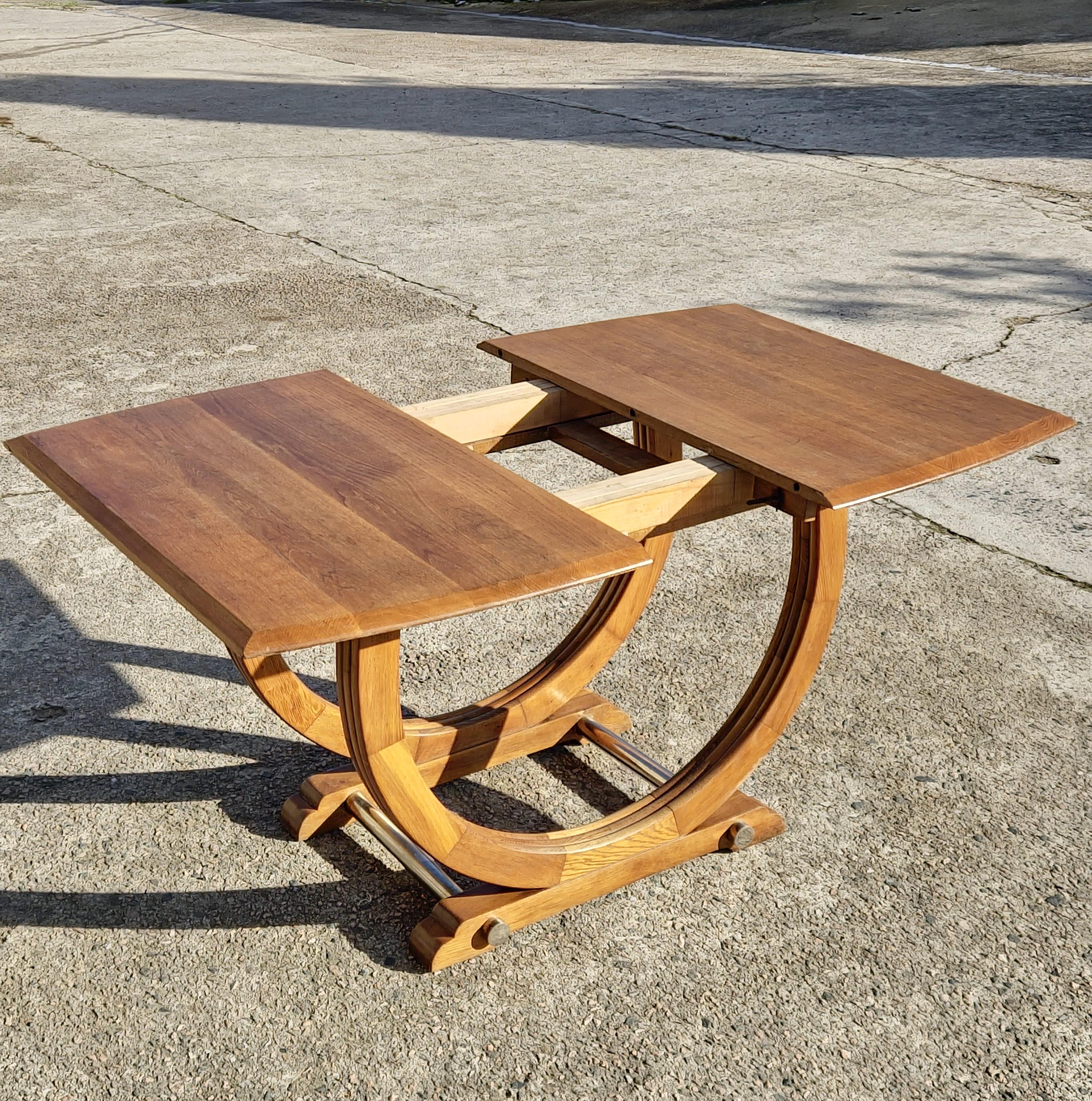 Table de salle à manger ART DECO française - Table à rallonge ancienne - années 1920 en vente 8