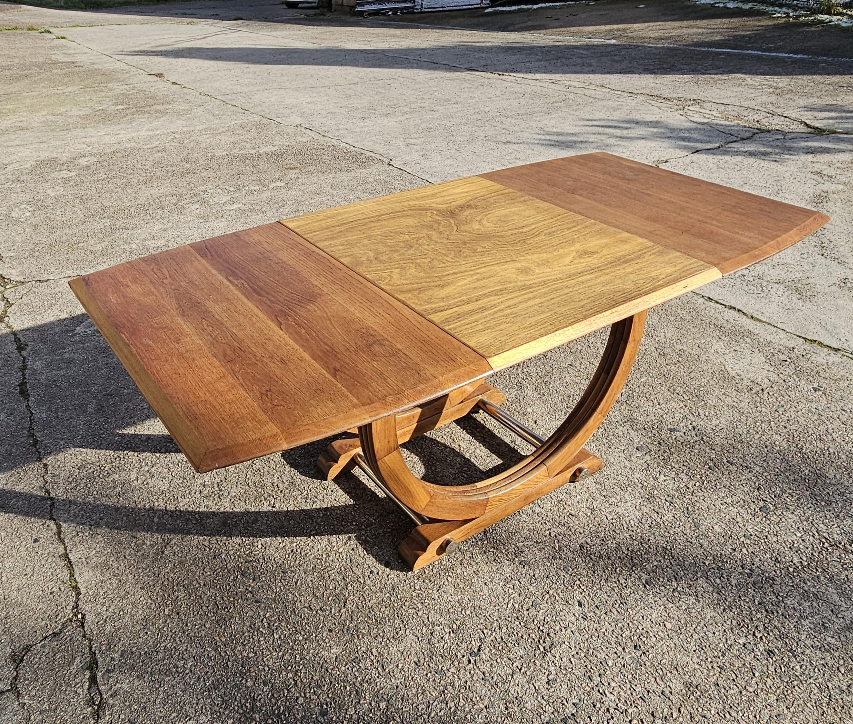 Table de salle à manger ART DECO française - Table à rallonge ancienne - années 1920 en vente 9