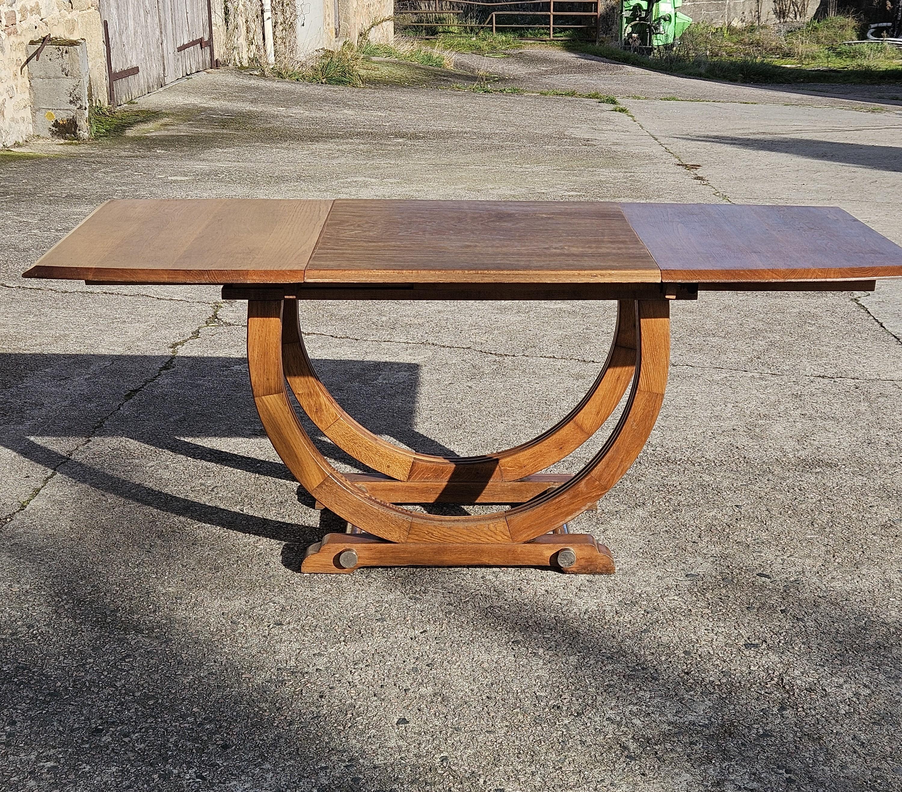 Table de salle à manger ART DECO française - Table à rallonge ancienne - années 1920 en vente 10