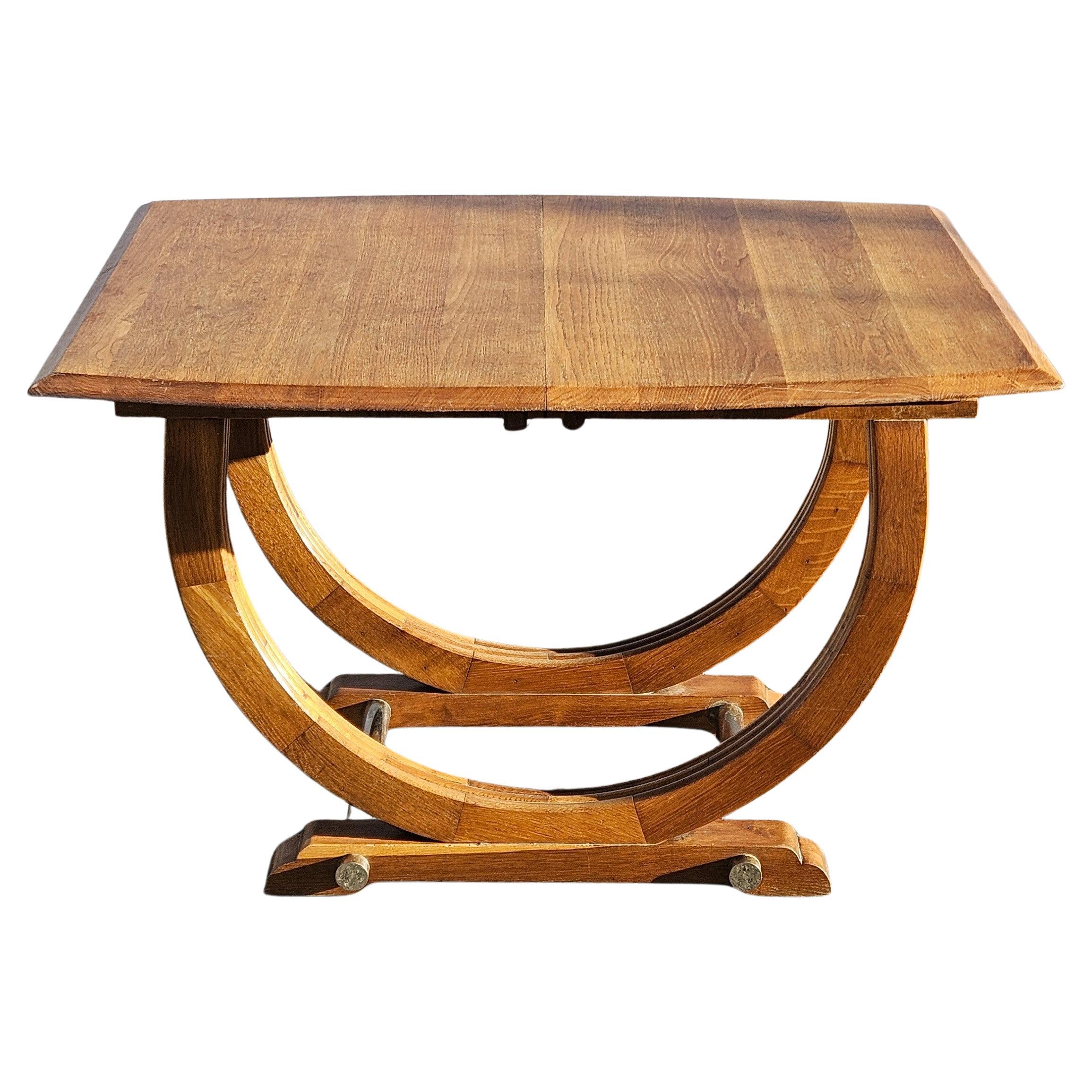 French ART DECO Dining Table - Extendable Antique Dinner Table - 1920s