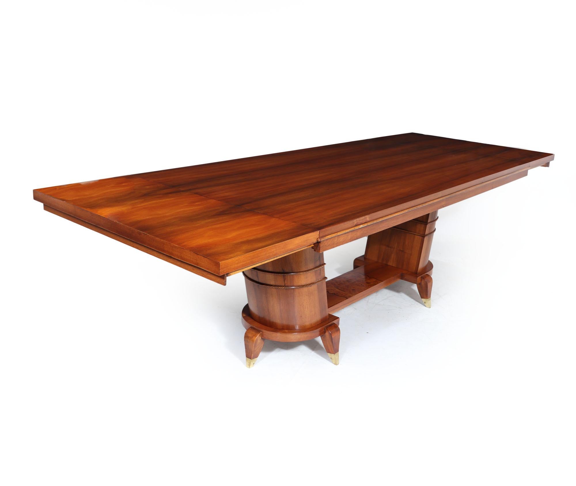 Walnut French Art Deco Dining Table For Sale