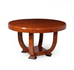 French Art Deco Dining Table in Amboyna