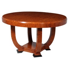 Table de salle à manger Art déco française en Amboyna