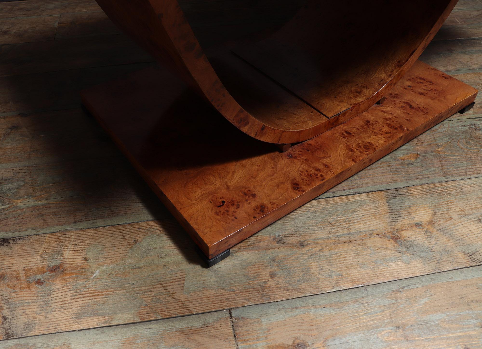 French Art Deco Dining Table in Burr Ash 8