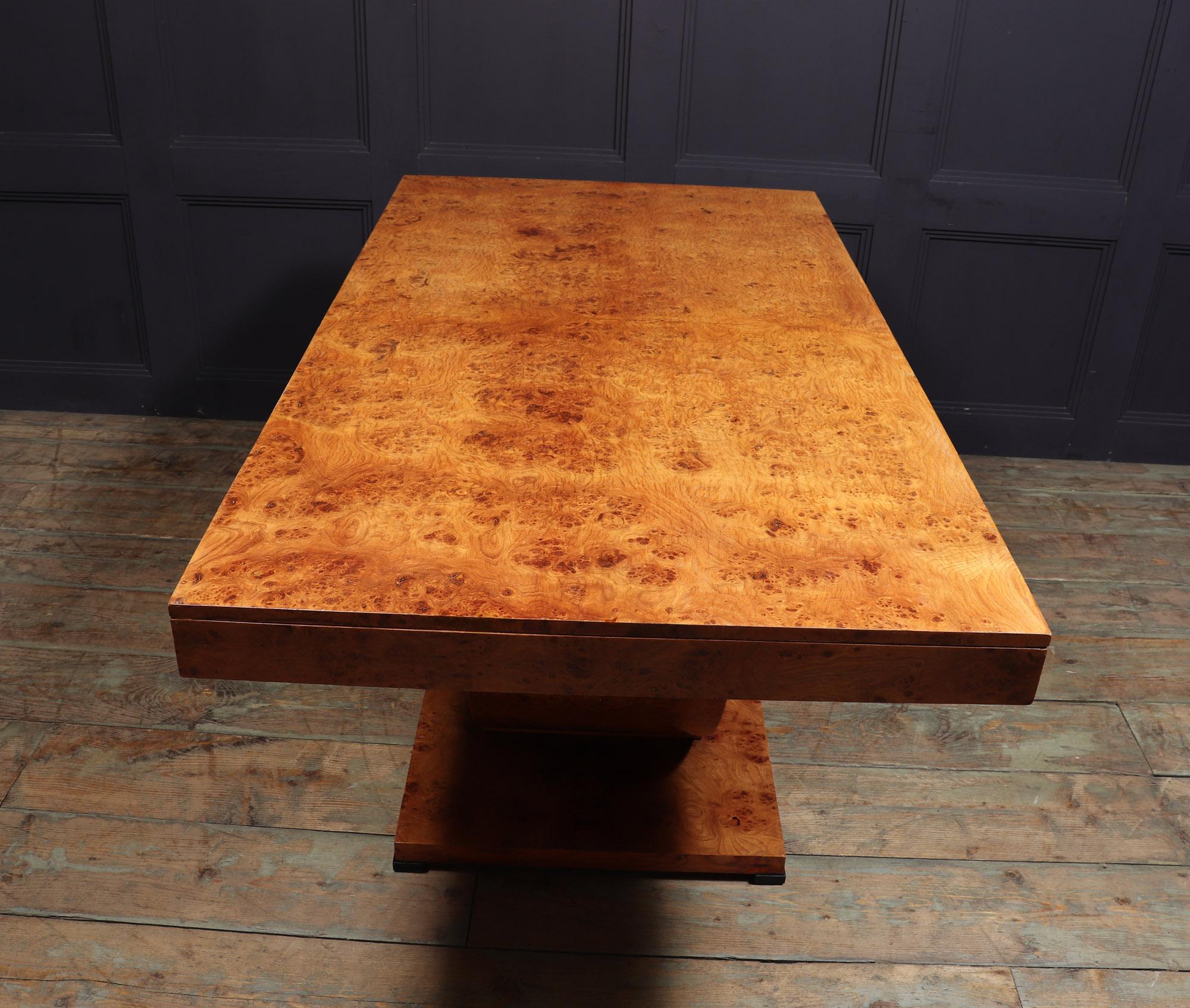 French Art Deco Dining Table in Burr Ash 10