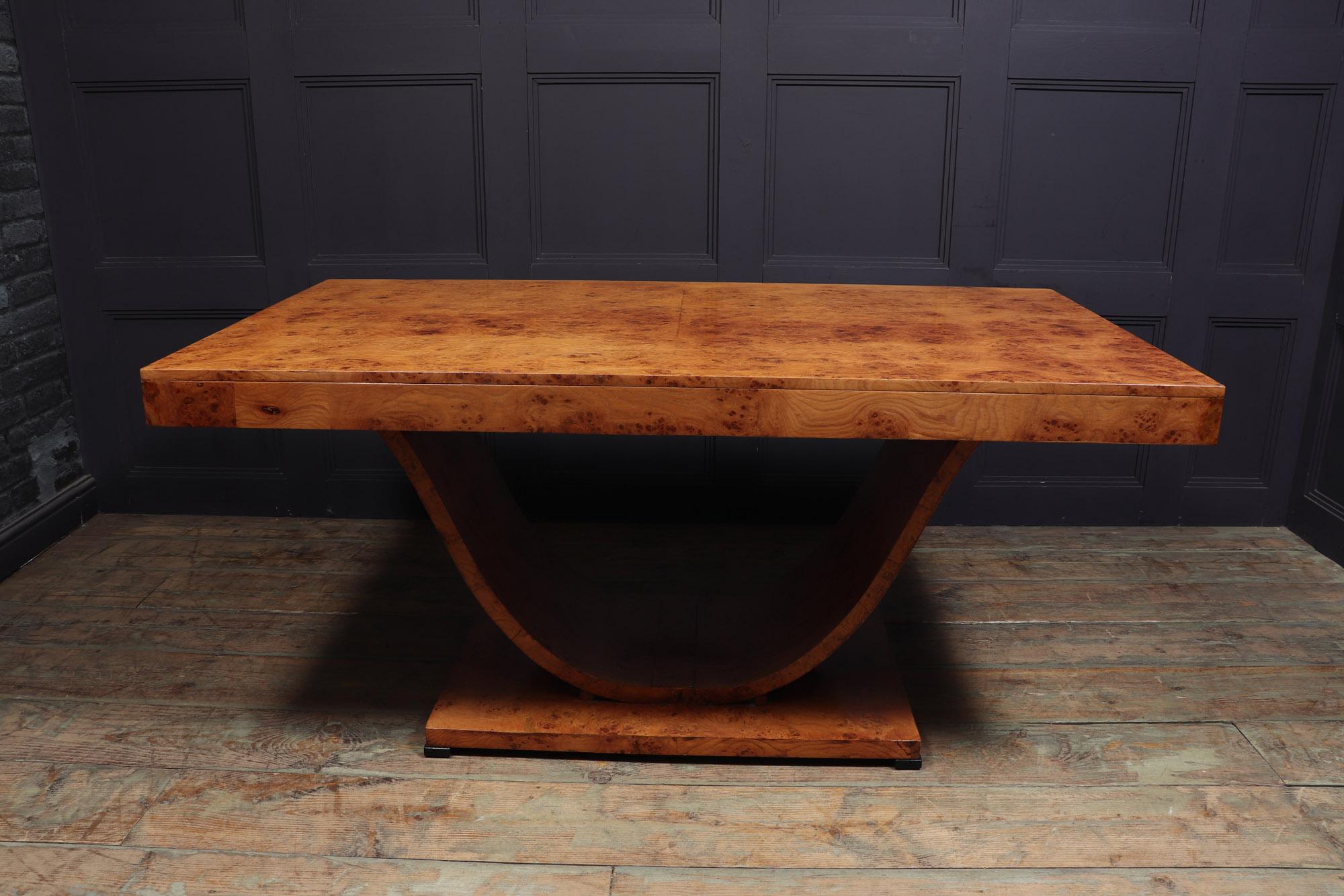 French Art Deco Dining Table in Burr Ash 2
