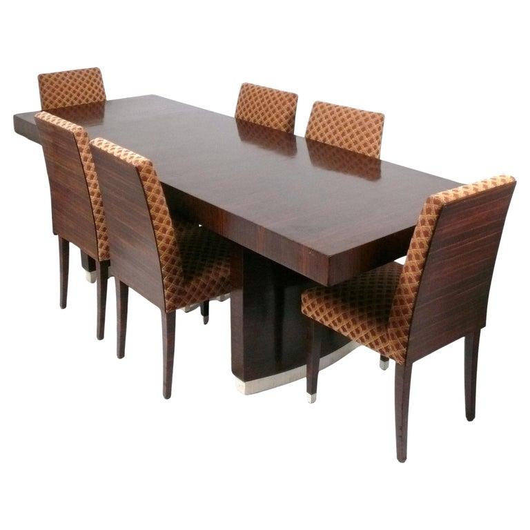 French Art Deco Dining Table in Macassar circa 1930s For Sale 1