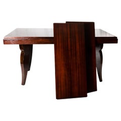 Tavolo da pranzo francese Art Deco Jules Leleu Stile Intarsio Diamante Allungabile