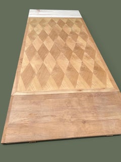 French Art Deco Dining Table, Parquetry Top, Sabre Legs, 1940s