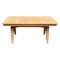 French Art Deco Dining Table, Parquetry Top, Sabre Legs, 1940s