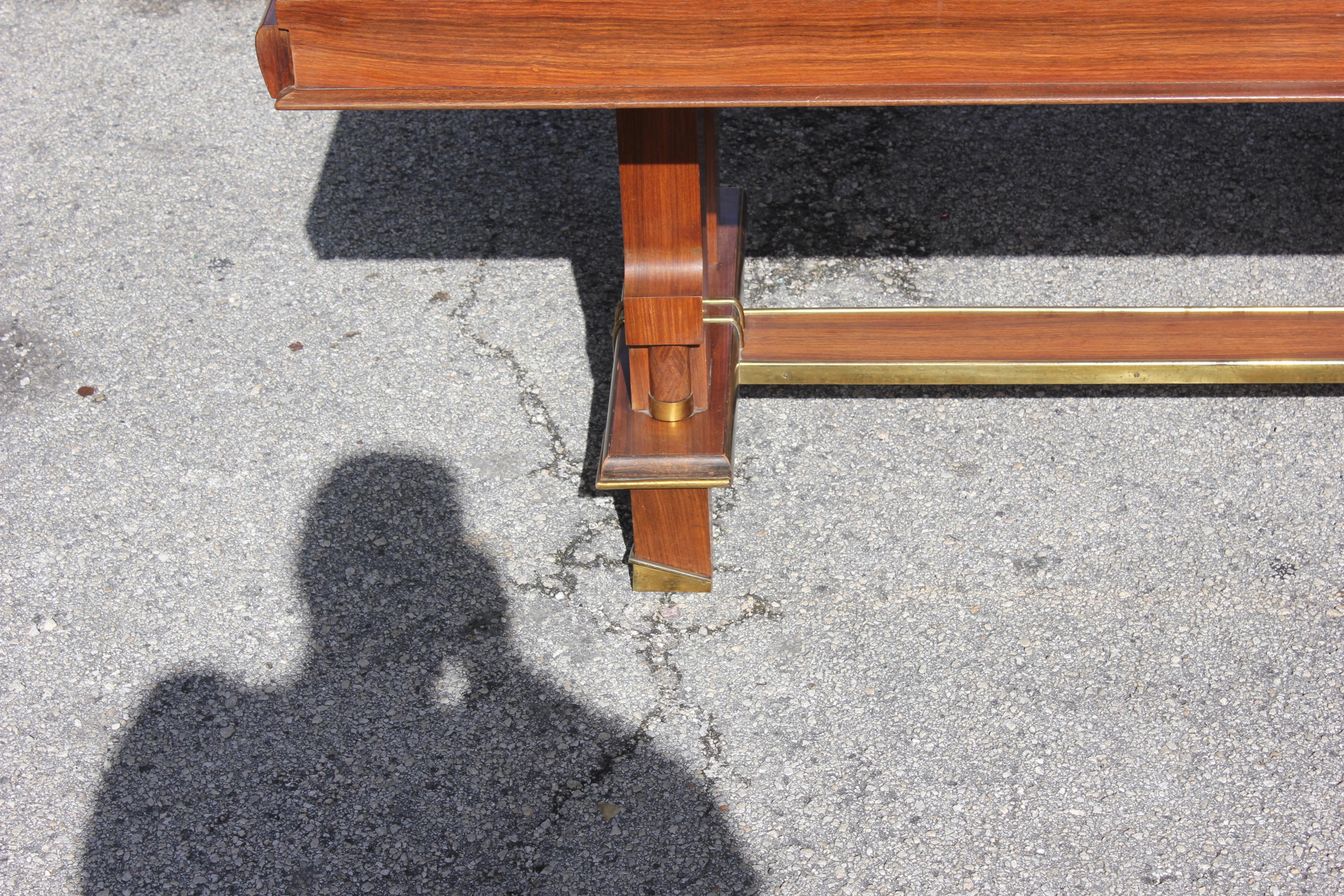 French Art Deco Dining Table with Diamond Marquetry by Jules Leleu Style 4