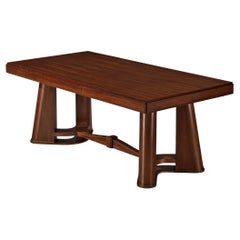 Tavolo da pranzo francese in stile Art Déco con base elegante in Wood anni '40