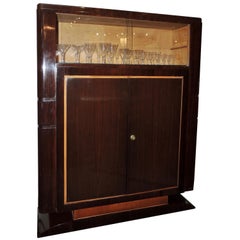 French Art Deco Display Cabinet in Macassar by Jules Leleu
