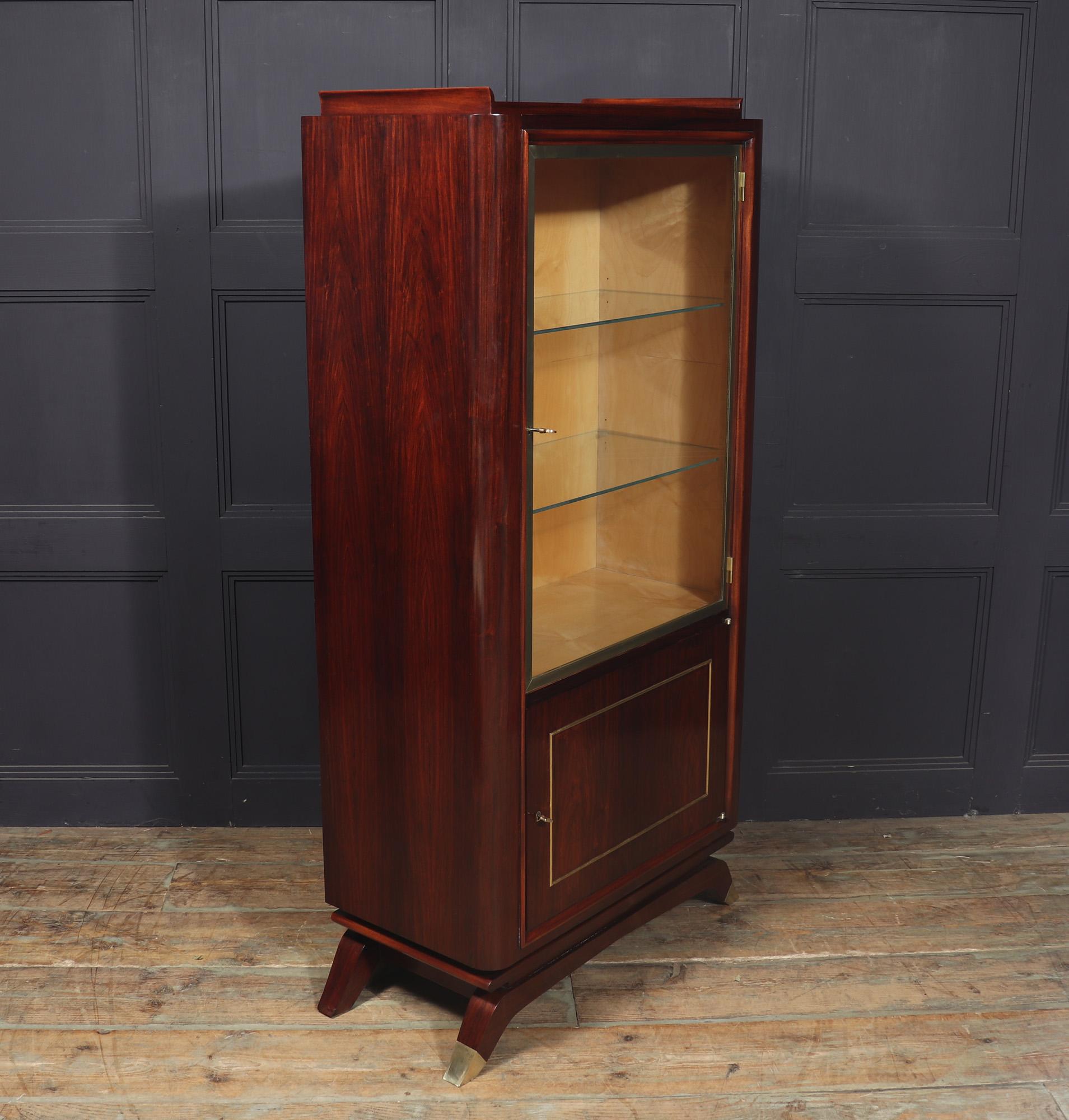 French Art Deco Display cabinet in Rosewood For Sale 7