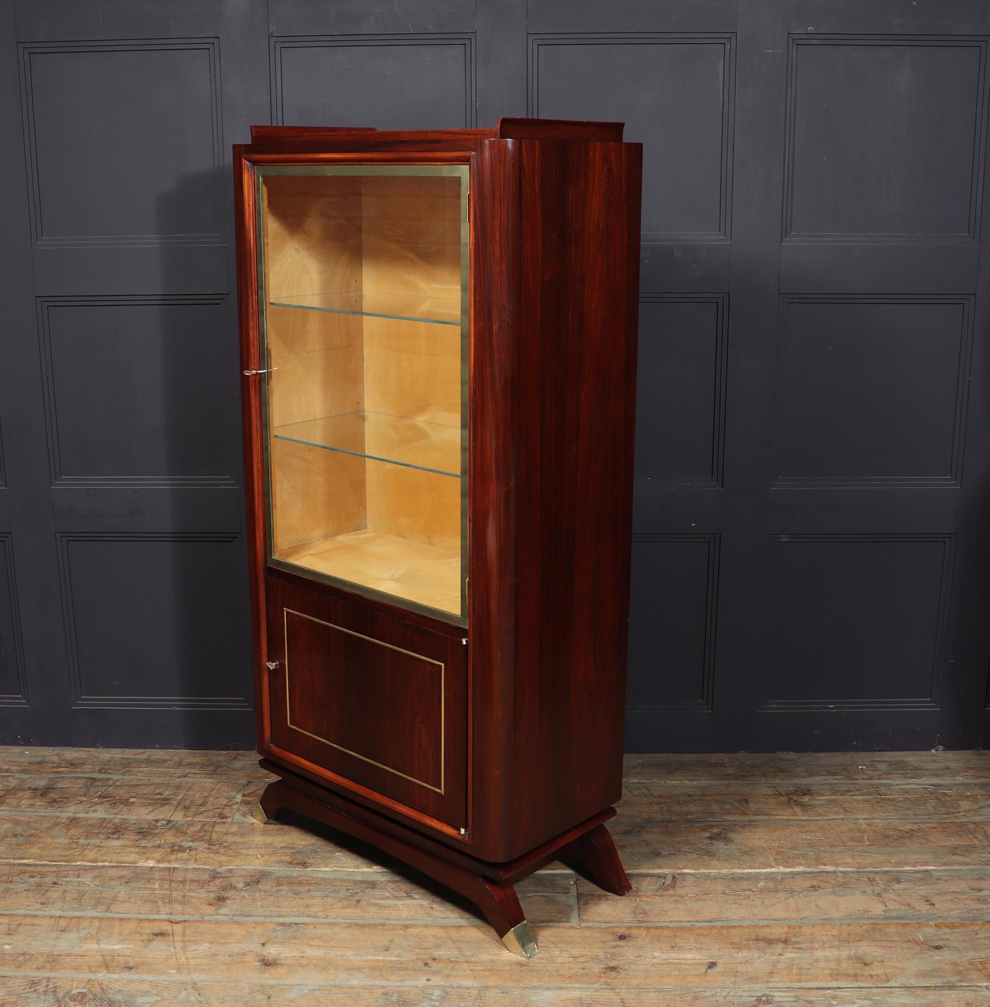 French Art Deco Display cabinet in Rosewood For Sale 8