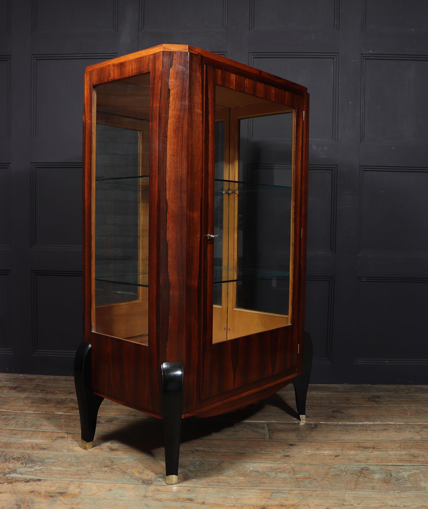 French Art Deco display Cabinet in Rosewood For Sale 8