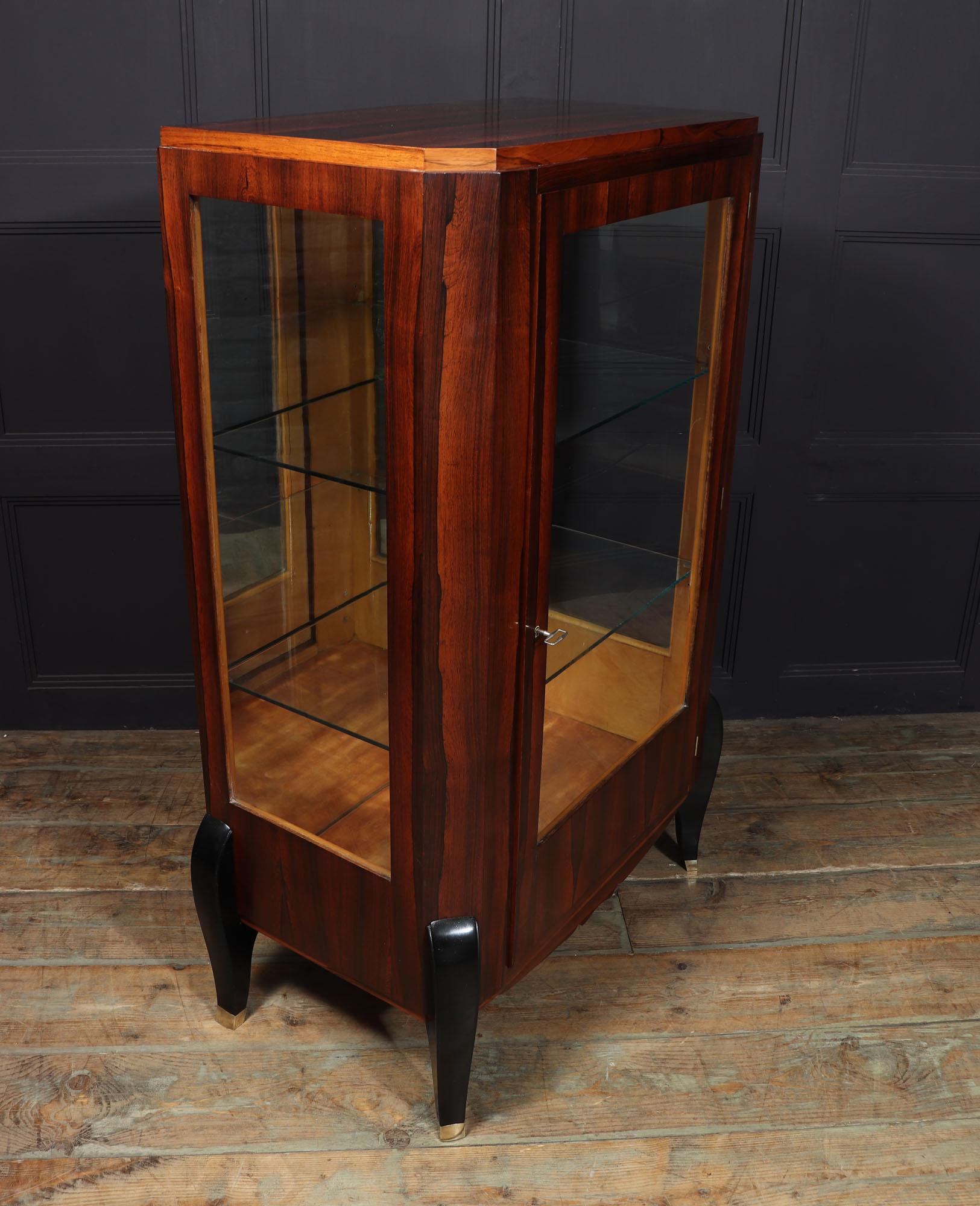 French Art Deco display Cabinet in Rosewood For Sale 9
