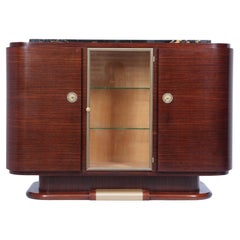 French Art Deco Display sideboard with Marble top c1925 French Art Deco Display sideboard with Marble top c1925