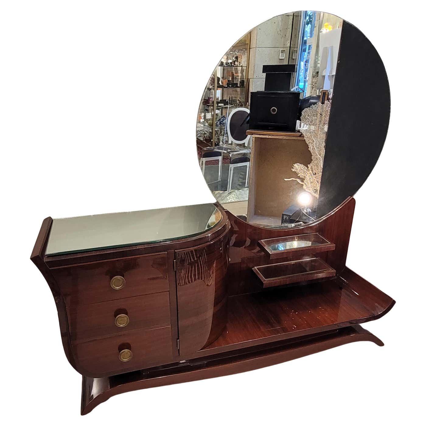 Art Deco Dressing Table Vanity Table Wood bronze French