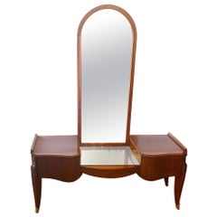 Vintage French Art Deco Dressing Table, Vanity with Secret Drawers