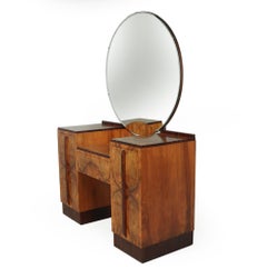 French Art Deco Dressing Table Walnut and Macassar, c1930