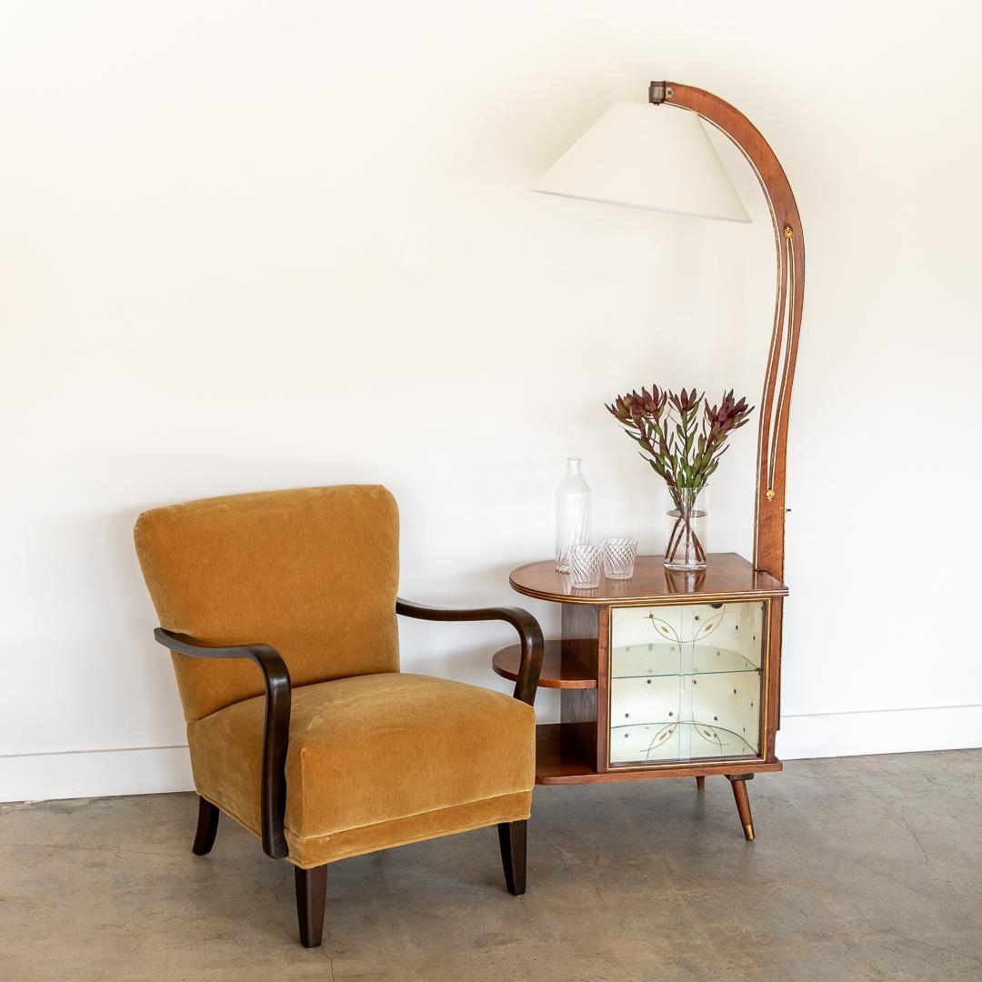 French Art Deco Dry Bar Floor Lamp In Good Condition For Sale In Los Angeles, CA