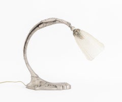 French Art Deco Eagle Form Chrome Table Lamp