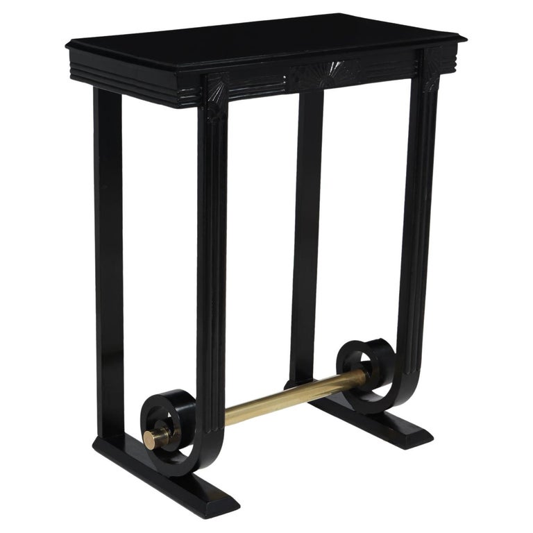 French Art Deco Ebonised Black Entrance Table For Sale at 1stDibs