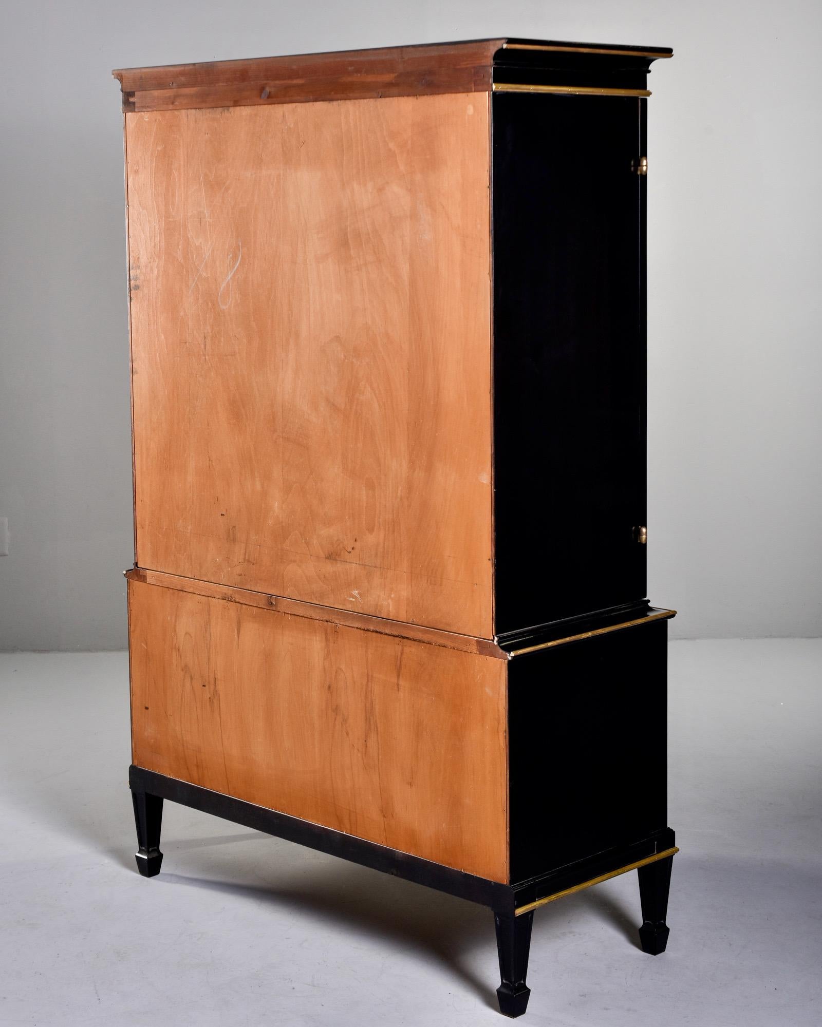 French Art Deco Ebonised Linen Cupboard at 1stDibs