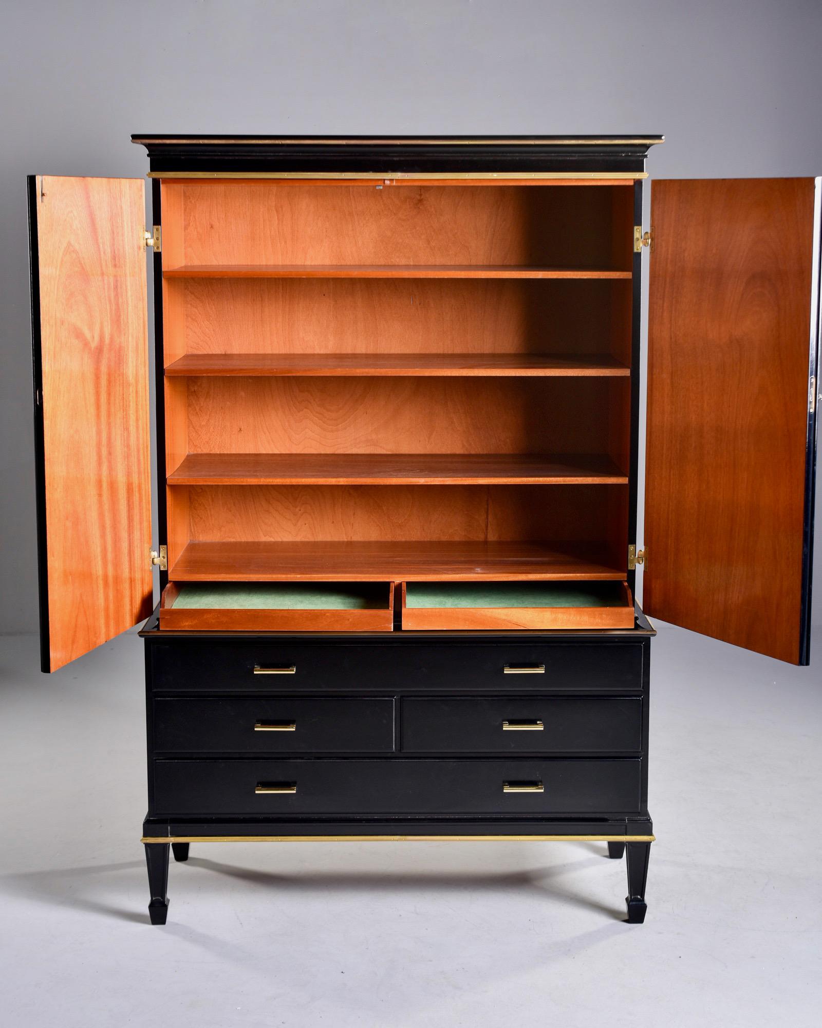 French Art Deco Ebonised Linen Cupboard at 1stDibs