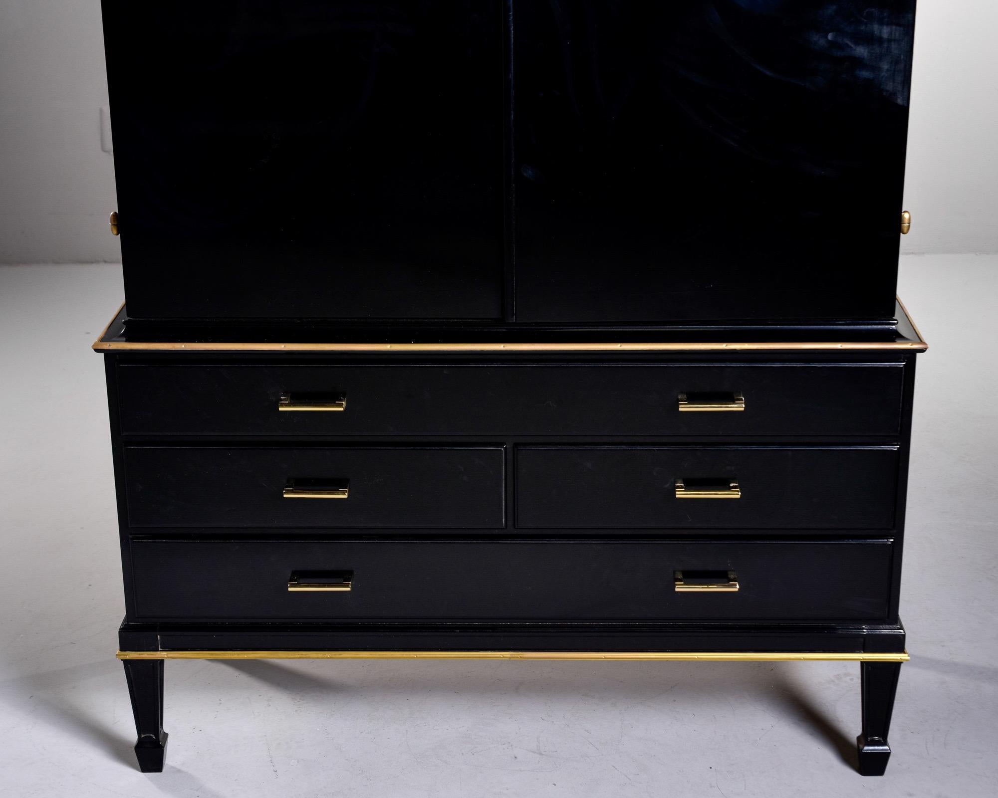 French Art Deco Ebonised Linen Cupboard at 1stDibs
