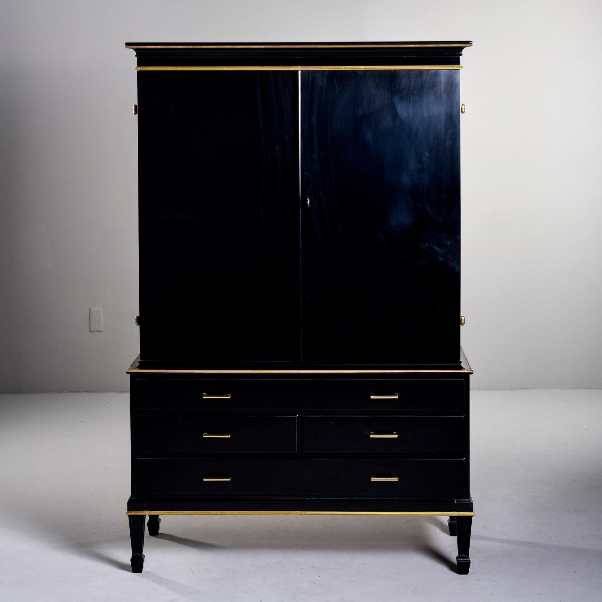 French Art Deco Ebonised Linen Cupboard at 1stDibs