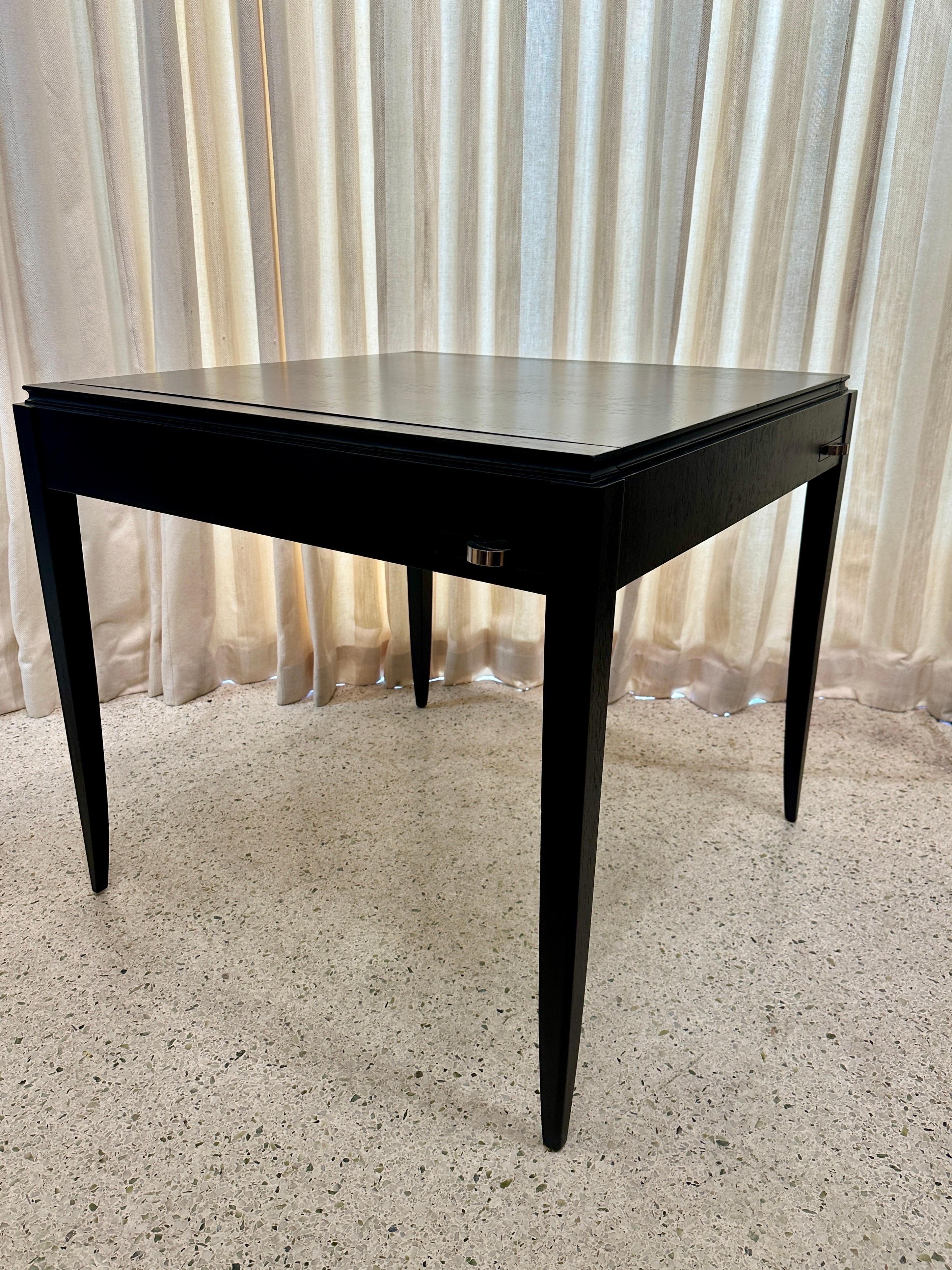 French Art Deco Ebonized Cerused Oak Game Table from 1940's For Sale 11