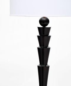 French Art Deco Ebonized Floor Lamp