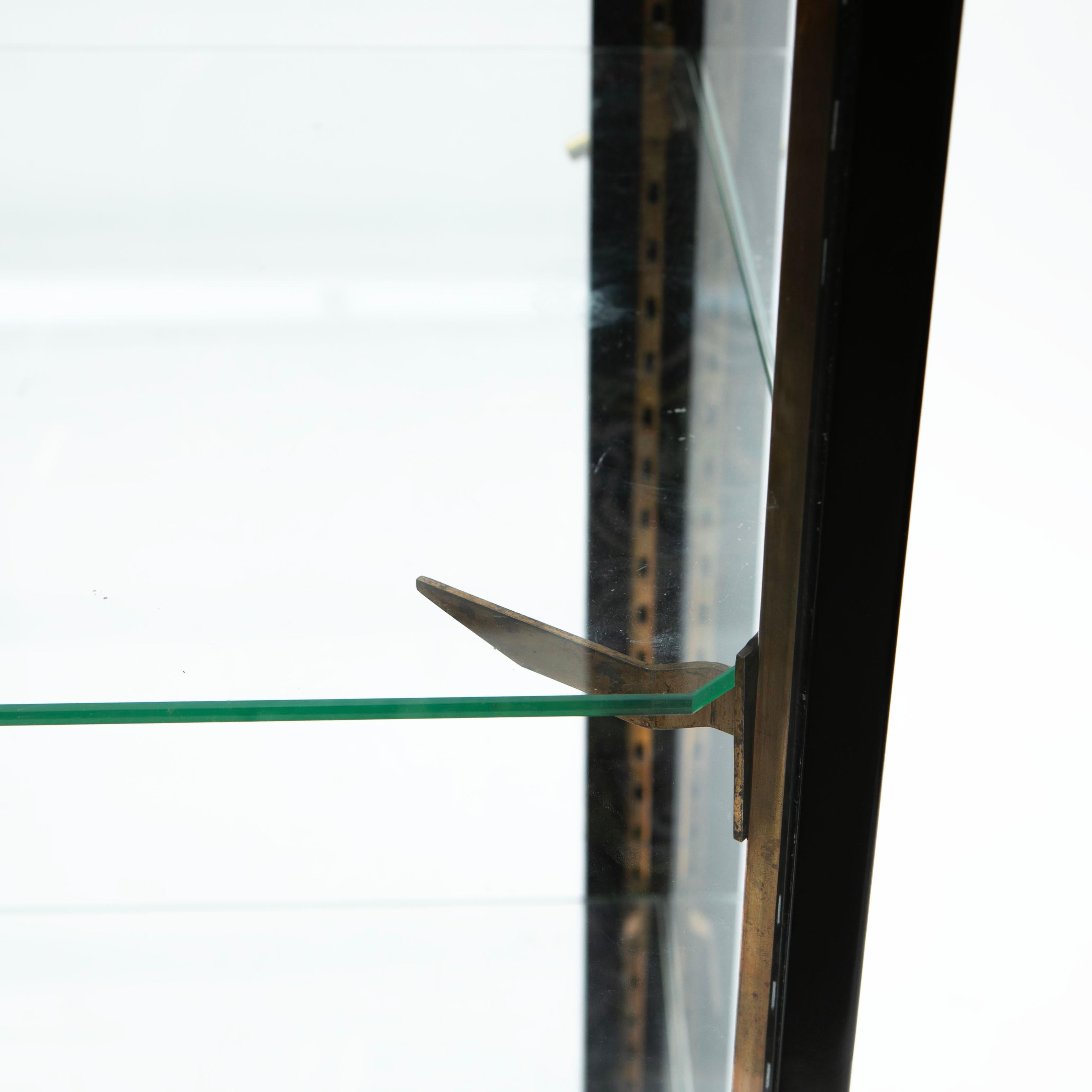 Französischer Vitrinenschrank aus ebonisiertem Glas im Art déco-Stil im Angebot 2