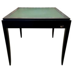 Table de jeu Art déco française en chêne ébénisé des années 1940