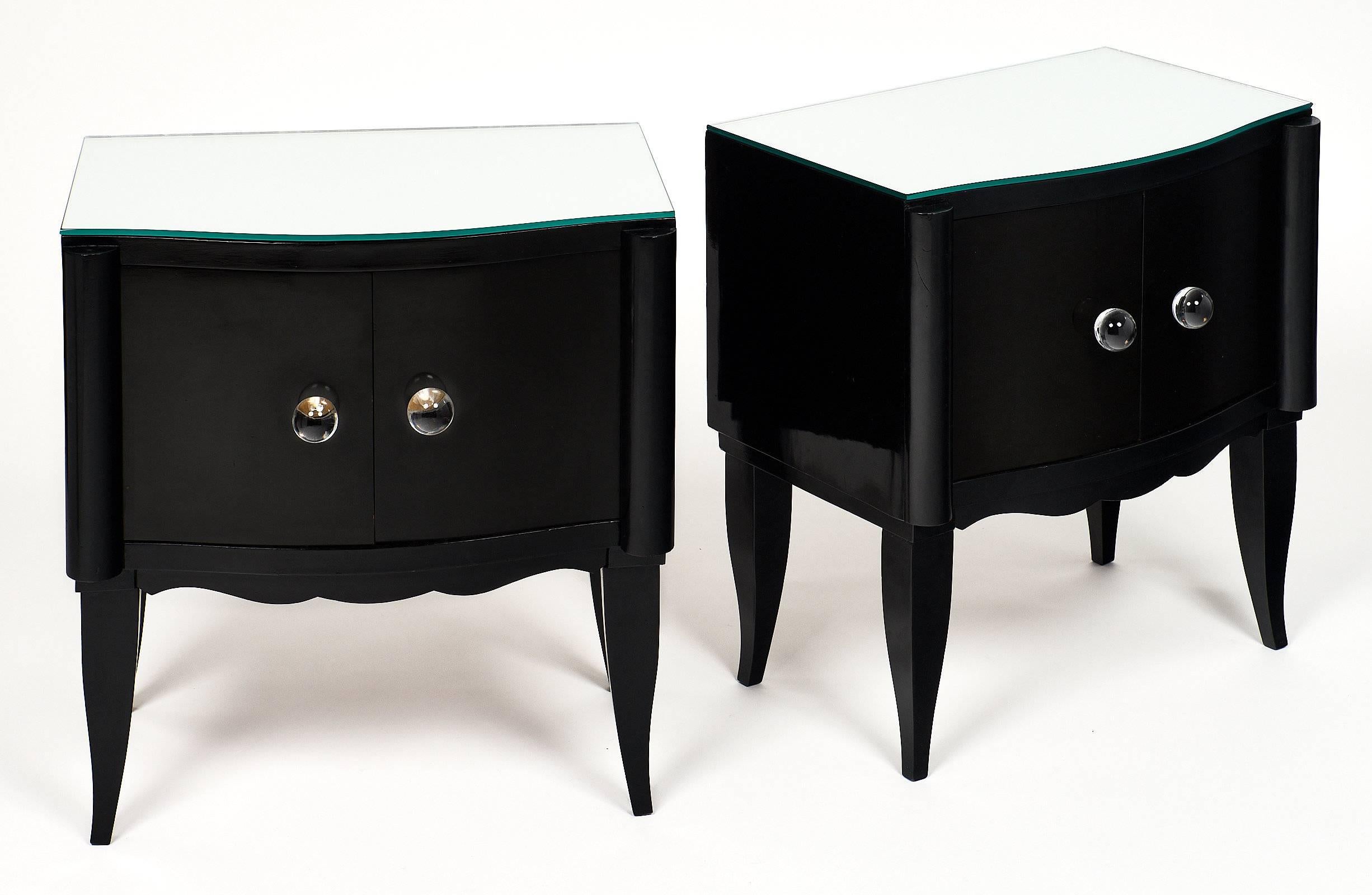 French Art Deco Ebonized Side Tables In Excellent Condition In Austin, TX
