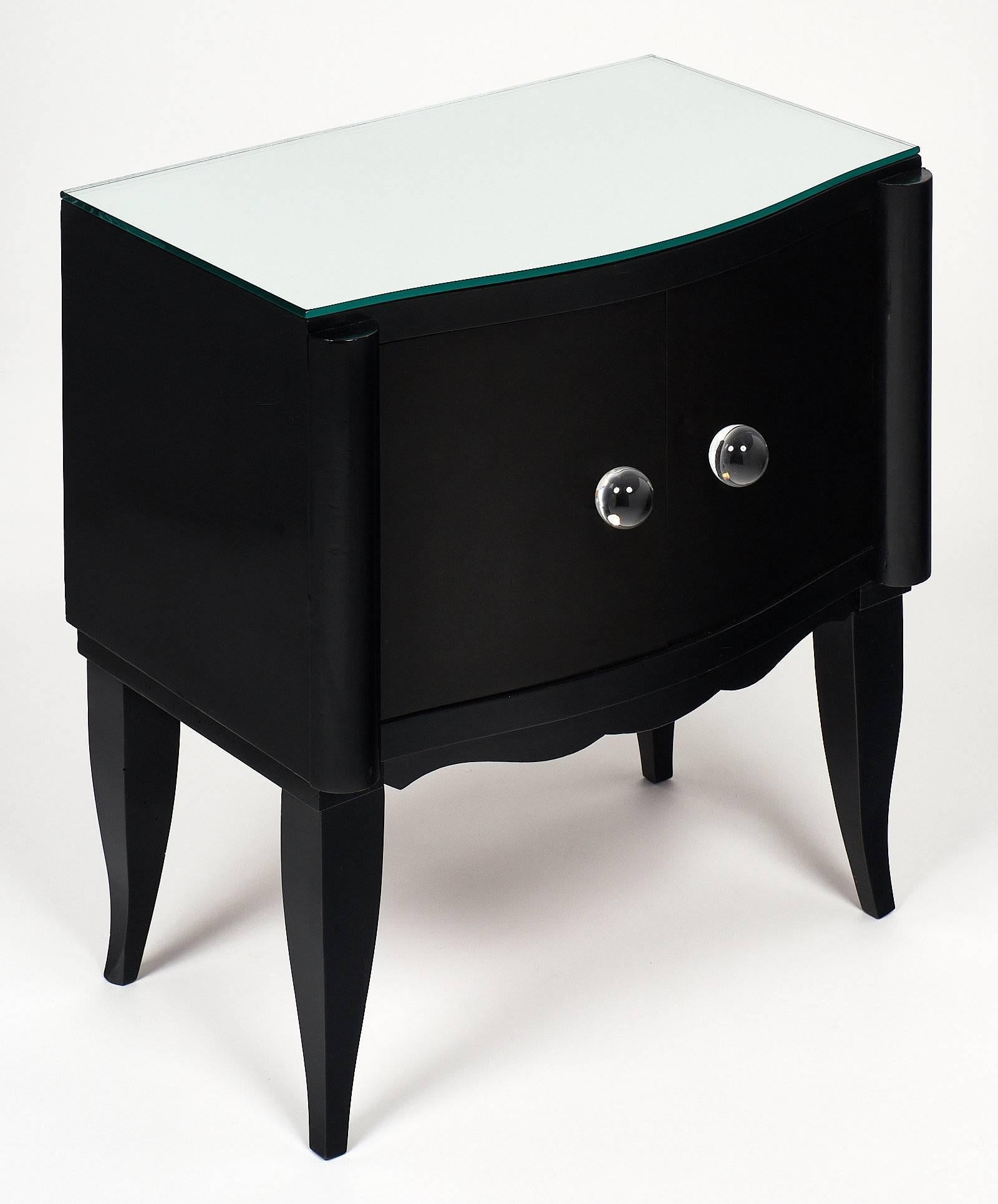 Mirror French Art Deco Ebonized Side Tables